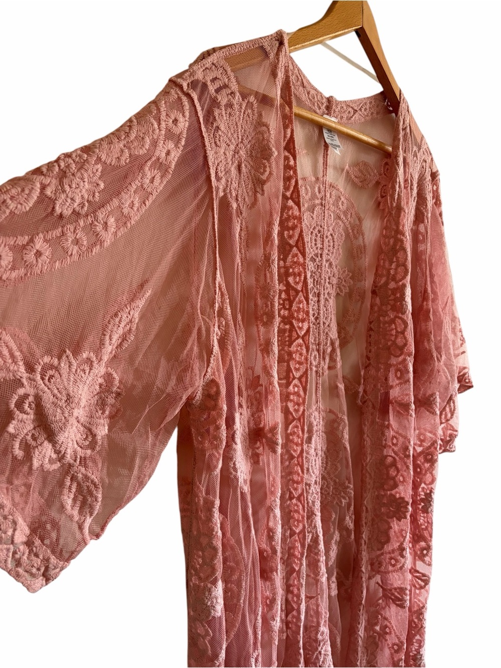 Embroidered Lace Cover-Up Blush Pink - Picture 3 of 12